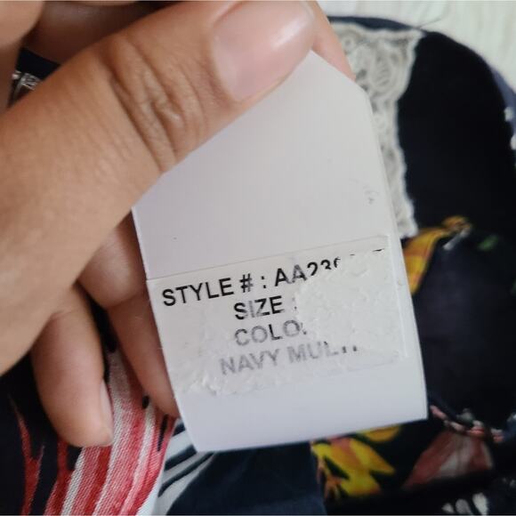 Sadie & Sage Floral Tropical Navy Blue Maxi Dress NWT Size Small - Picture 7 of 11